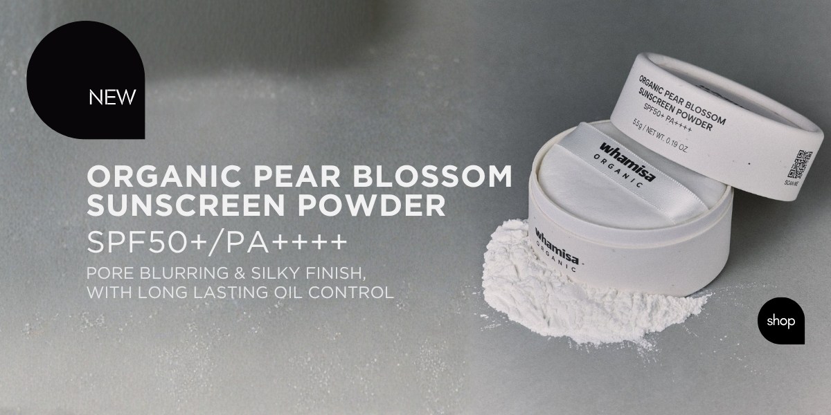 Whamisa Organic Pear Blossom Sunscreen Powder SPF50+ PA++++